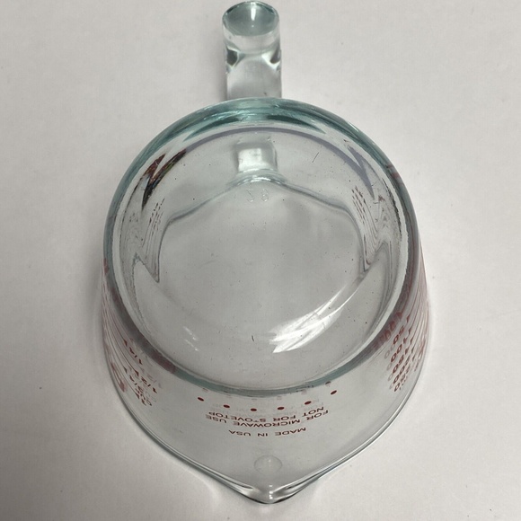 Vintage Pyrex 1Cup 8 Oz 250 ml Clear Glass Measuring Cup Red Markings‎ #28 USA - Picture 6 of 6